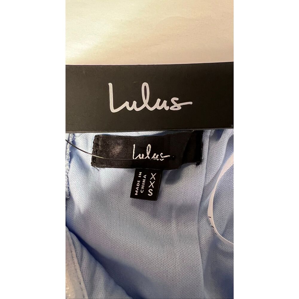 Lulus Rare Presence Powder Blue 3D Floral Embroidered Maxi Dress Size XXS NWT - Picture 7 of 11